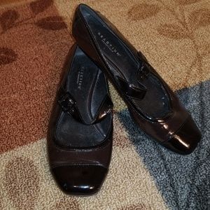 Black patent leather Mary Janes
